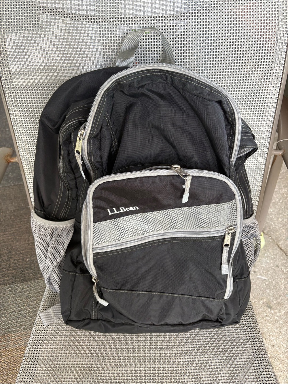 L.L. Bean Black Backpack with Light Gray Accents